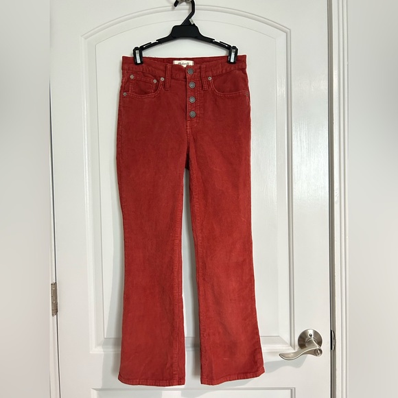 Madewell Cali Demi Boot Corduroy Cords Cropped Crops Flare Ankle Pants 26 - Picture 6 of 15